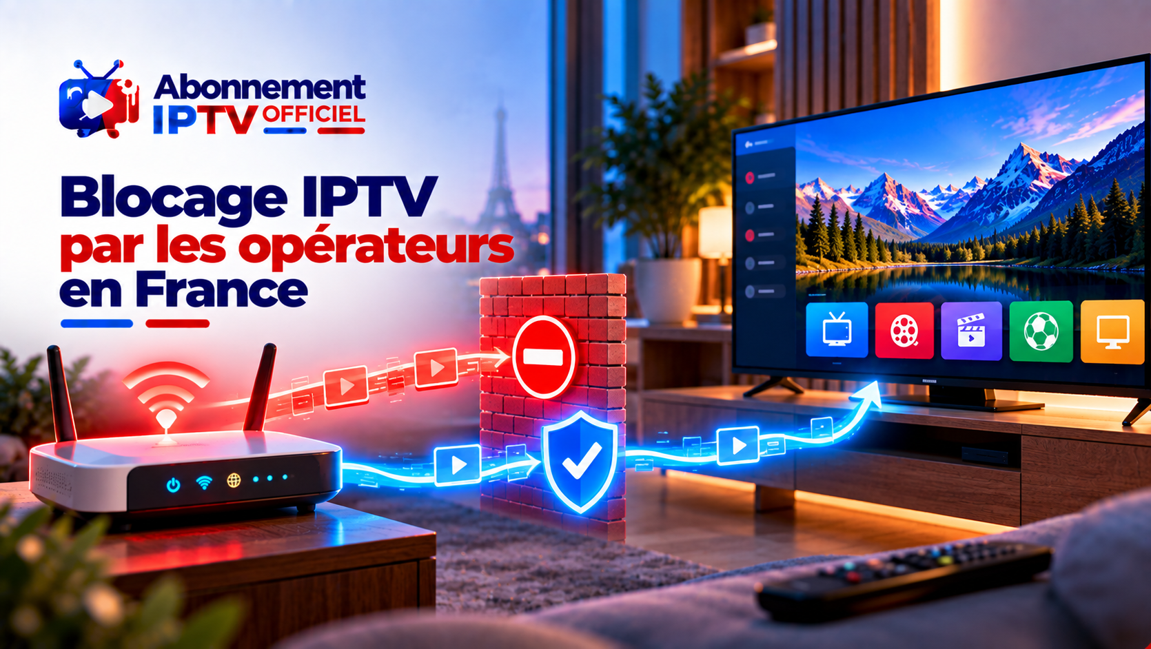 Blocage IPTV par les opérateurs en France : flux bloqué et flux protégé