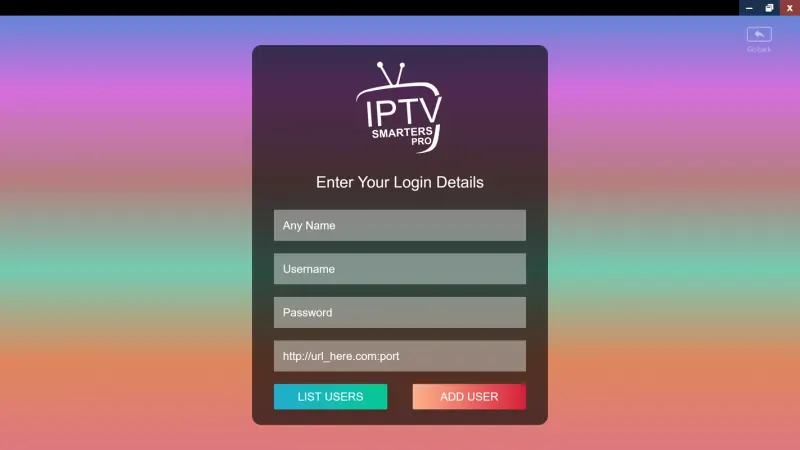 IPTV Smarters Pro sur Android TV : saisie des identifiants Xtream Codes