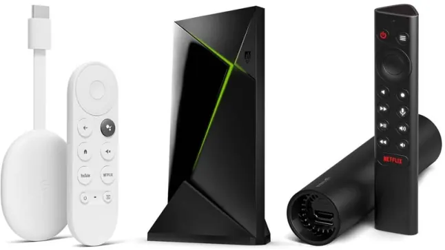 Écran d’accueil Google TV pour installer une application IPTV depuis le Play Store