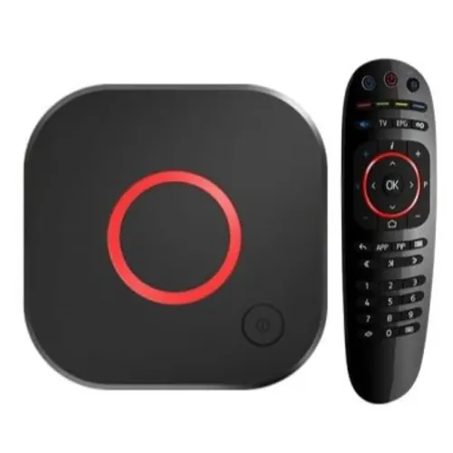 Boîtier MAG et sa télécommande pour configurer un portail IPTV