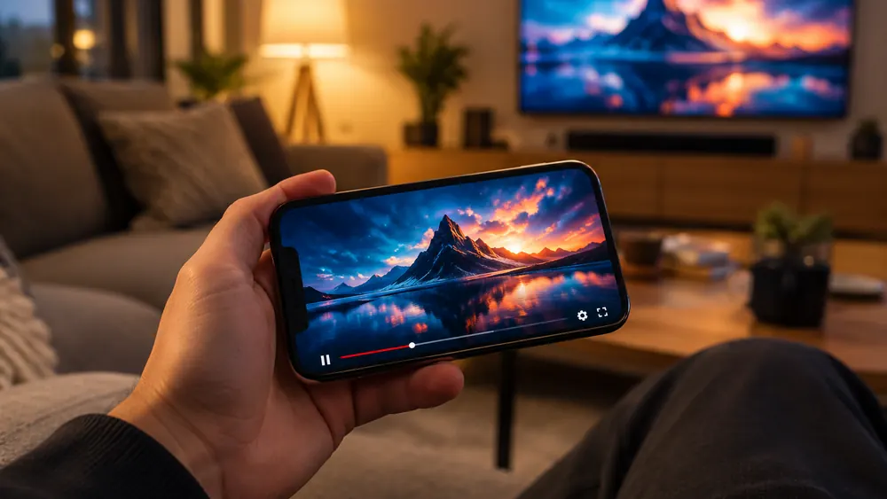 Smartphone Android avec une application IPTV connectée en Xtream Codes